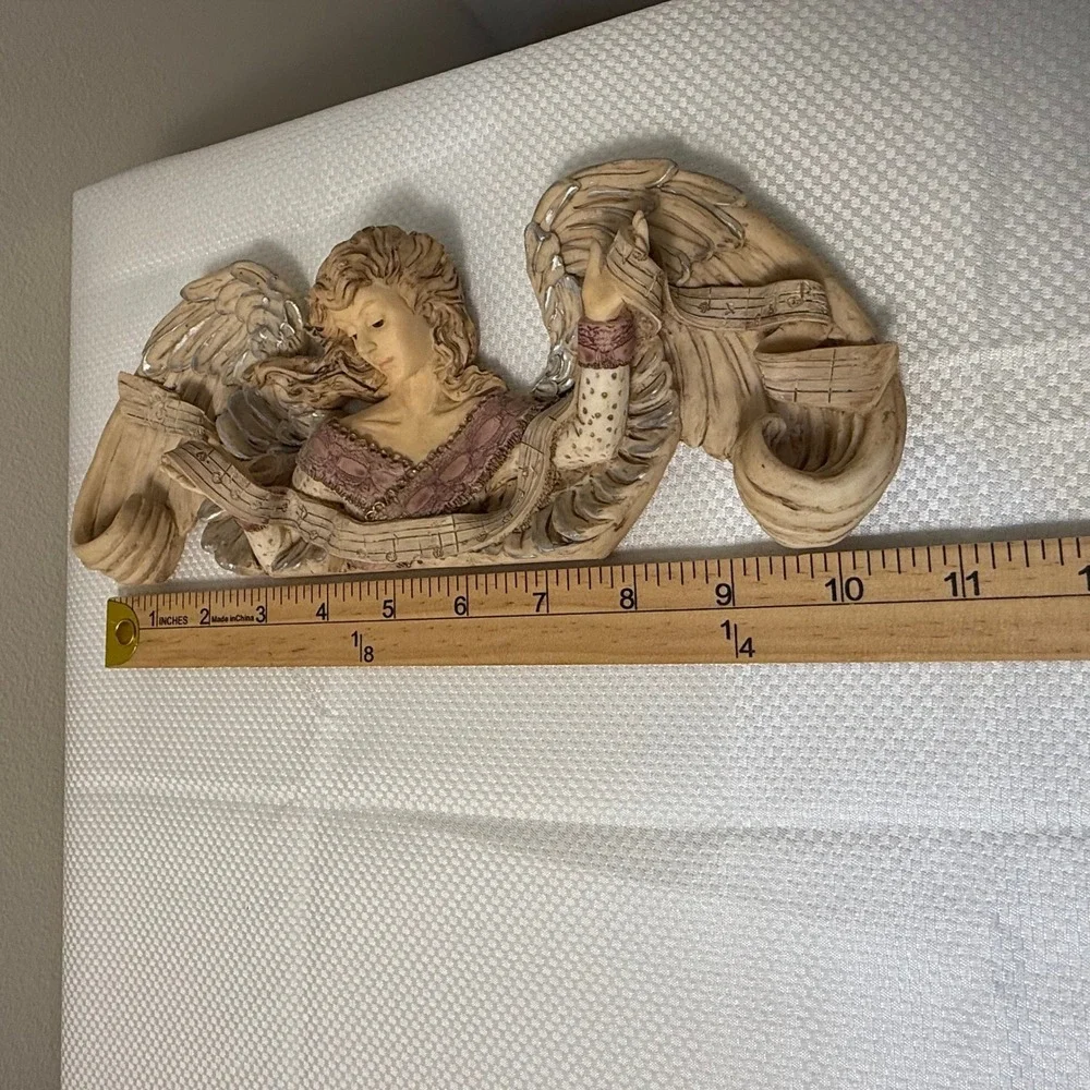 Vtg 1997 UDC United Design Angel Music Scroll Wall Plaque Resin 14